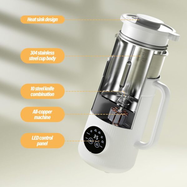 IAGREEA Automatic Nut Milk Maker, 35 oz Homemade Almond, Oat, Soy, Plant-Based Milk and Dairy Free Beverages, Almond Maker with 2 Hours Heat Preservation,10 Blade Design, Keep Warm, Self-Cleaning - Image 2