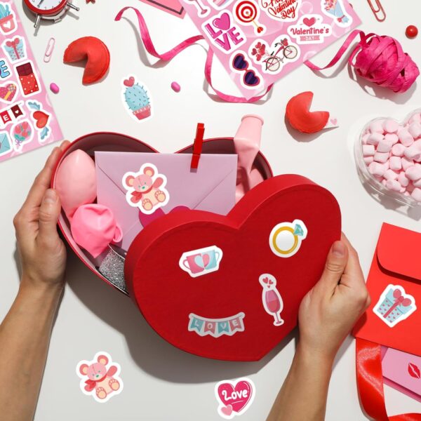 468 PCS Valentines Stickers for Kids, Colorful Heart Stickers Bulk Valentines Crafts Kids Party Favors Supplies, Valentine's Day Stickers for Water Bottle Gifts Box Valentine Decorative for Her & Him - Image 3