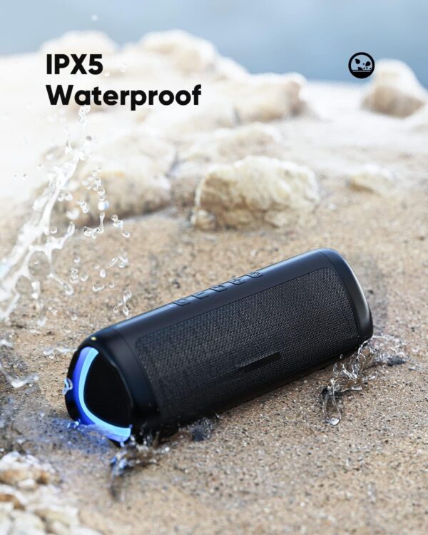 Bluetooth Speaker with HD Sound, Portable Wireless, IPX5 Waterproof, Up to 20H Playtime, TWS Pairing, BT5.3, for Home/Party/Outdoor/Beach, Electronic Gadgets, Birthday Gift (Black) - Image 5