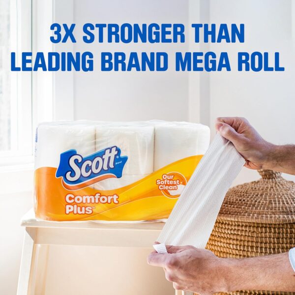 Scott ComfortPlus Toilet Paper, 12 Double Rolls, 231 Sheets per Roll, Septic-Safe, 1-Ply Toilet Tissue - Image 2