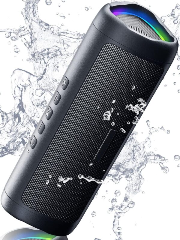 Bluetooth Speaker with HD Sound, Portable Wireless, IPX5 Waterproof, Up to 20H Playtime, TWS Pairing, BT5.3, for Home/Party/Outdoor/Beach, Electronic Gadgets, Birthday Gift (Black) - Image 2