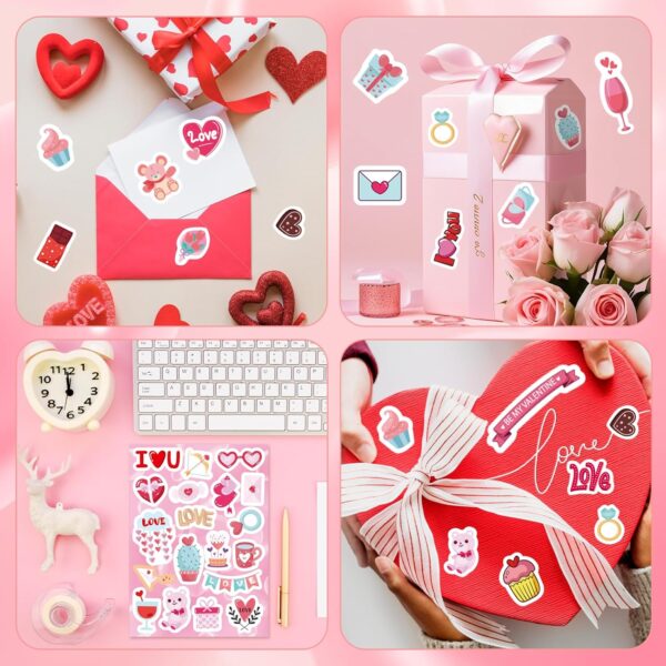 468 PCS Valentines Stickers for Kids, Colorful Heart Stickers Bulk Valentines Crafts Kids Party Favors Supplies, Valentine's Day Stickers for Water Bottle Gifts Box Valentine Decorative for Her & Him - Image 4